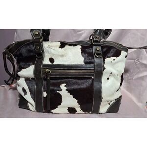 Cavalcanti XL Leather & Calfhair Cowhide Print X-body Tote